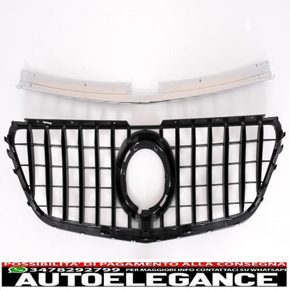 central grille suitable for mercedes vito (w447) (2020 onwards) gtr design panamericana black chrome 
