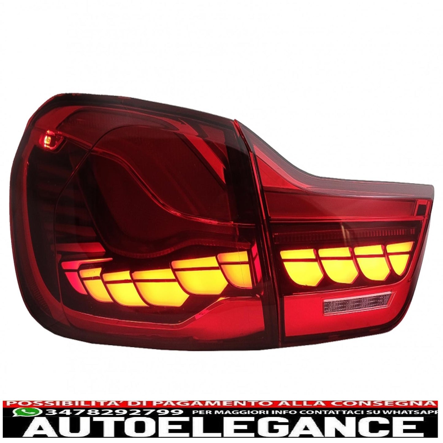 fanali posteriori oled adatti per bmw serie 4 f32 f33 f36 m4 f82 f83 (2013-03.2019) rosso trasparente con luce di svolta sequenziale dinamica