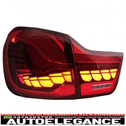 fanali posteriori oled adatti per bmw serie 4 f32 f33 f36 m4 f82 f83 (2013-03.2019) rosso trasparente con luce di svolta sequenziale dinamica