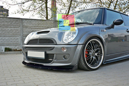 SPLITTER MINI COOPER R50 R53 LIP GLOSSY BLACK UNDER BUMPER ABS RS DESIGN 3P .-