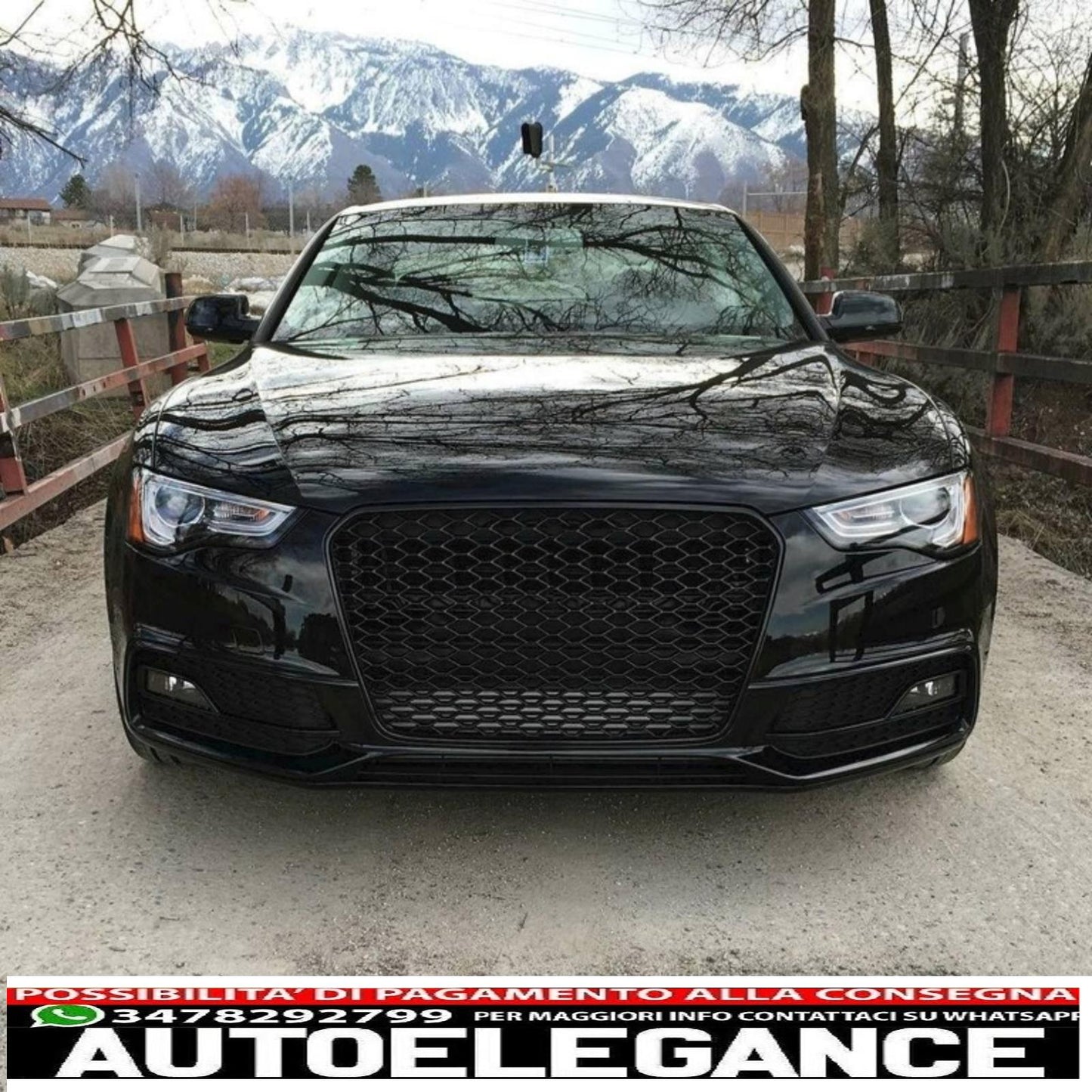 front grille without badge suitable for audi a5 8t (2012-2015) rs design piano black