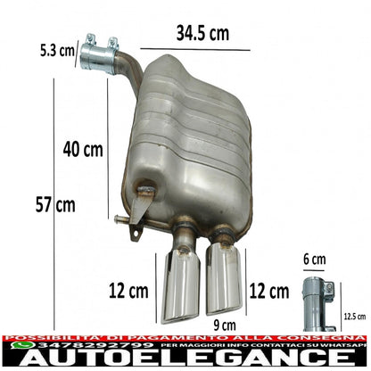 complete exhaust system with double tailpipes suitable for audi q5 8r (11.2008-2016) chrome 
