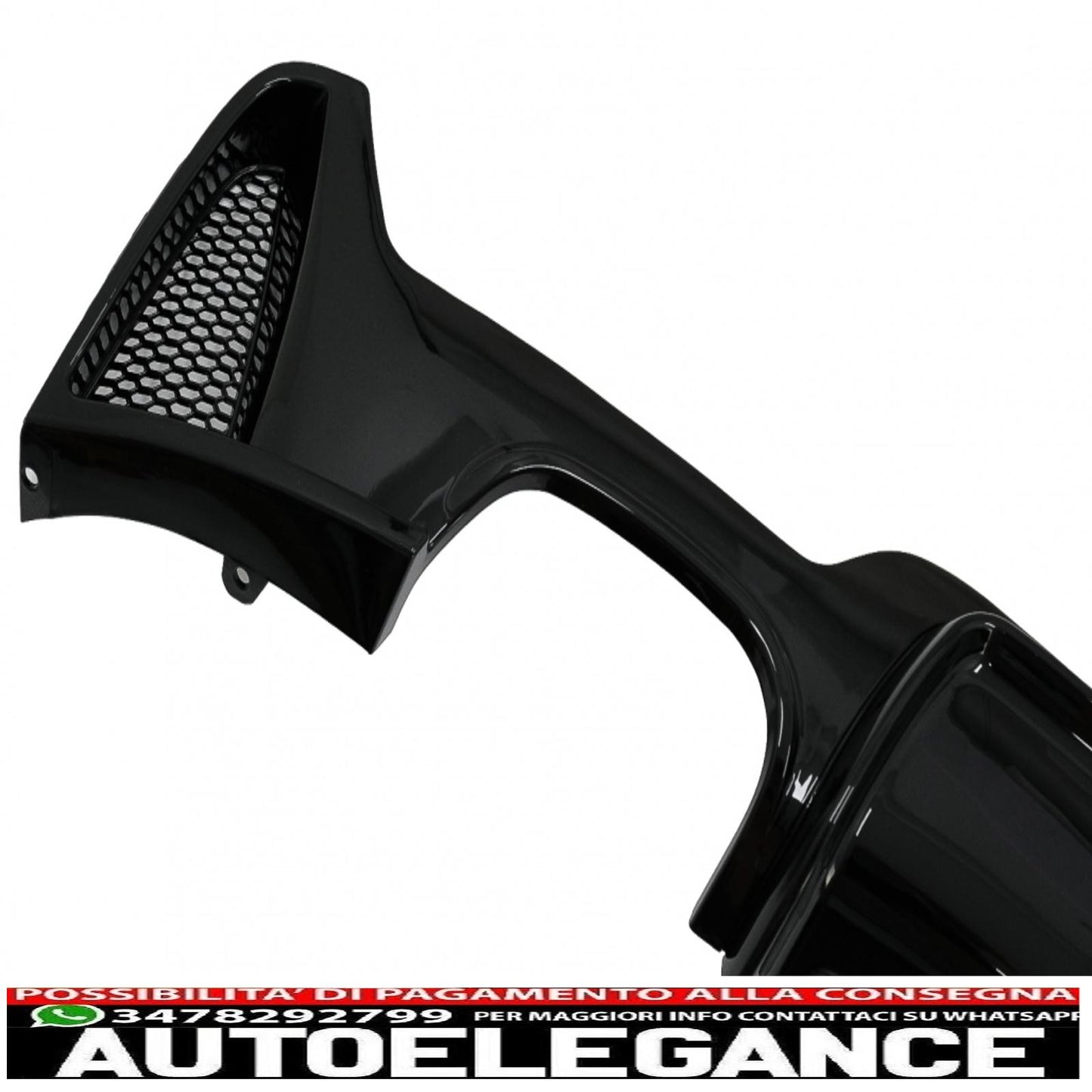 Rear bumper diffuser suitable for bmw 4 series f32 f33 f36 (2013-2019) coupe cabrio m design left double outlet piano black