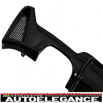 Rear bumper diffuser suitable for bmw 4 series f32 f33 f36 (2013-2019) coupe cabrio m design left double outlet piano black