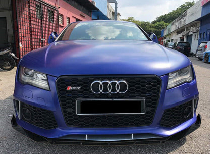 SPLITTER AUDI A7 LIP GLOSSY BLACK UNDER BUMPER ABS RS DESIGN 3P