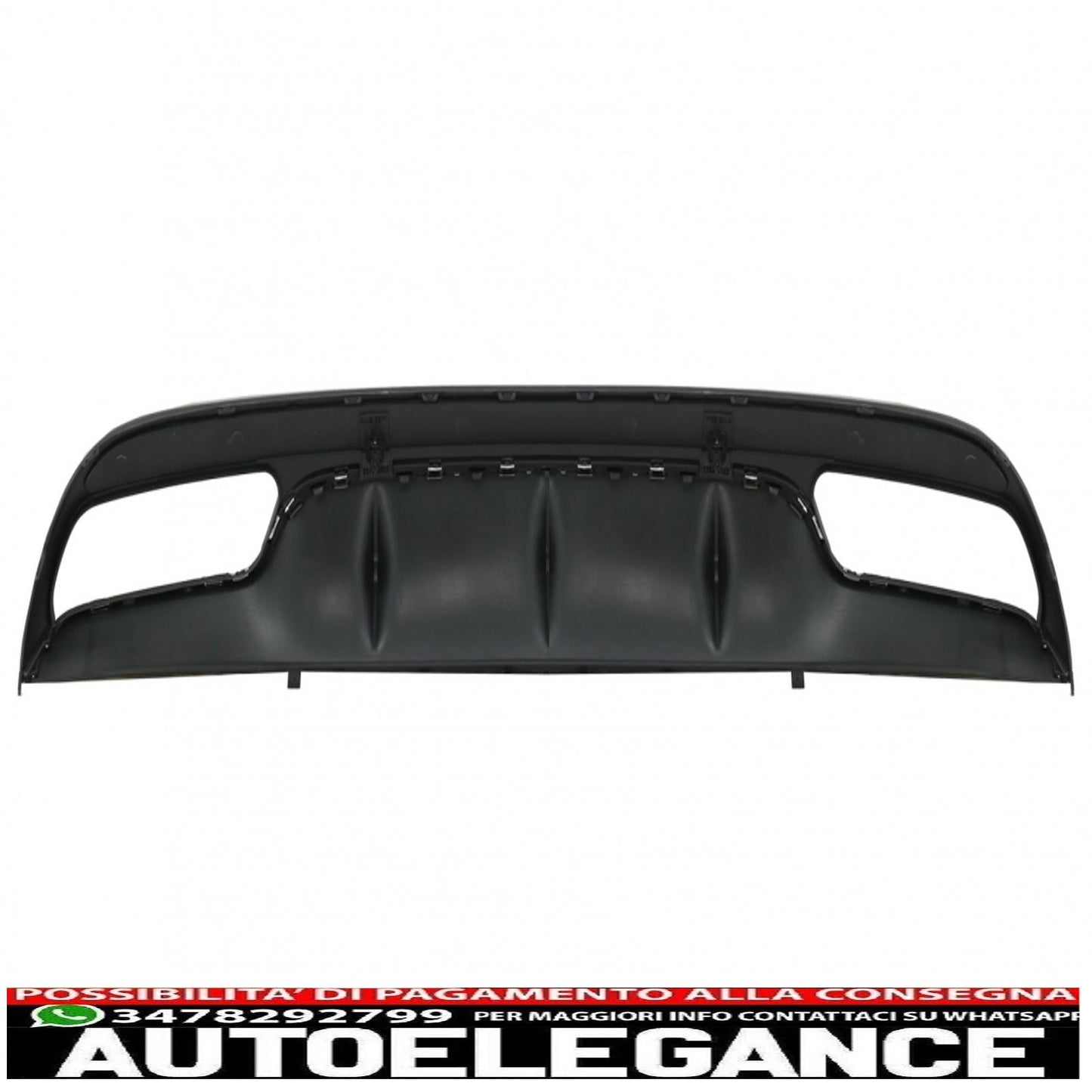 diffusore paraurti posteriore adatto per mercedes classe c w205 s205 (2014-2020) design c63 con terminali di scarico solo per pacchetto sportivo