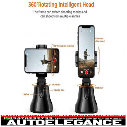 Automatic Face Object Tracking Smart Phone Camera Holder 360° Rotation Selfie Stick for Tiktok/YouTube/Live Streaming/Makeup
