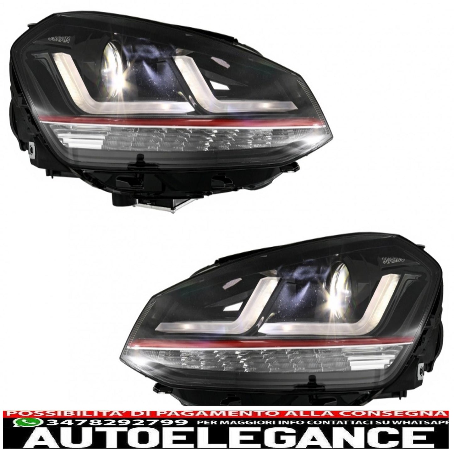 Osram full LED ledriving headlights suitable for VW Golf 7 VII (2012-2017) Red GTI upgrade for halogens