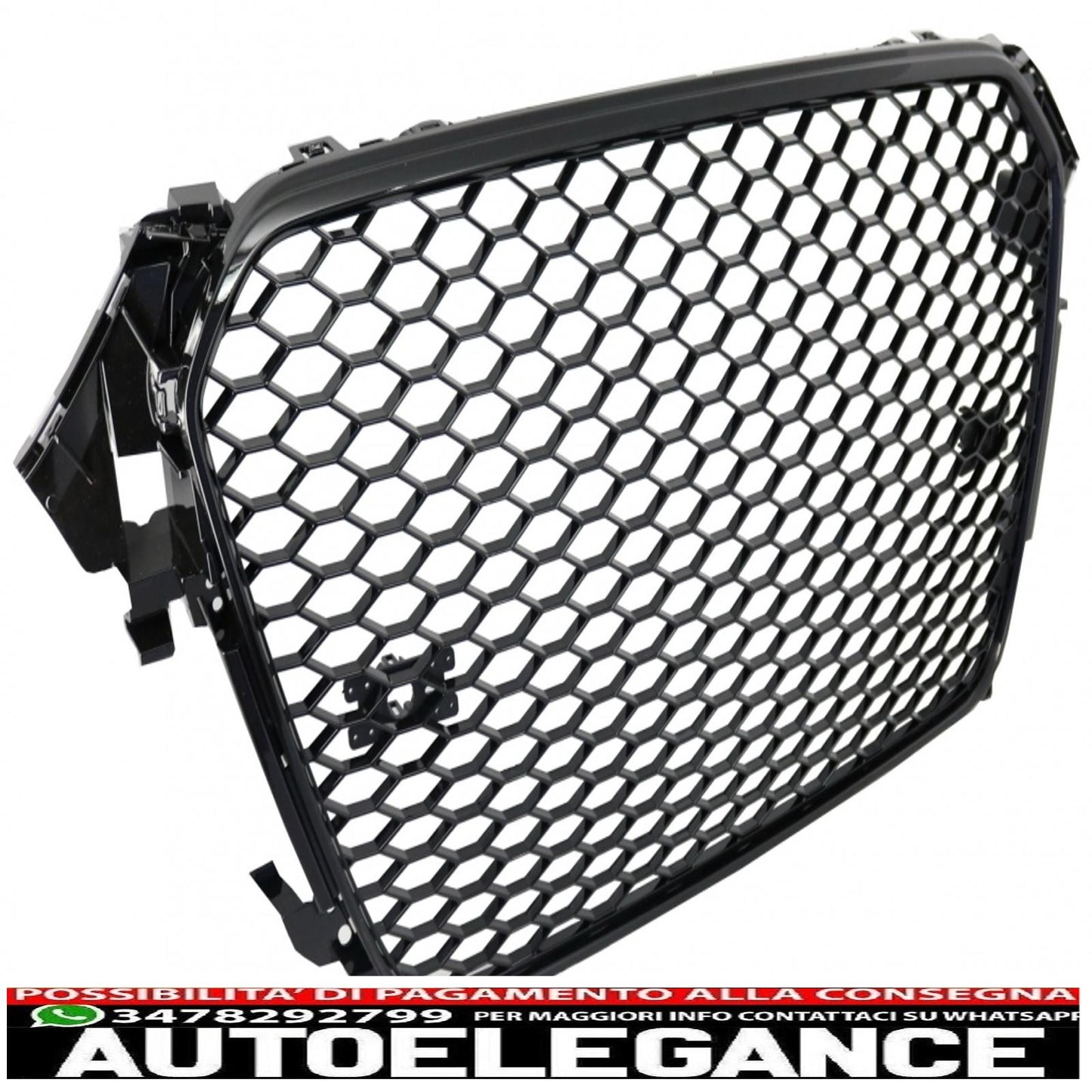 front grille without badge suitable for audi a4 b8 facelift (2012-2015) rs design piano black with and without pdc 