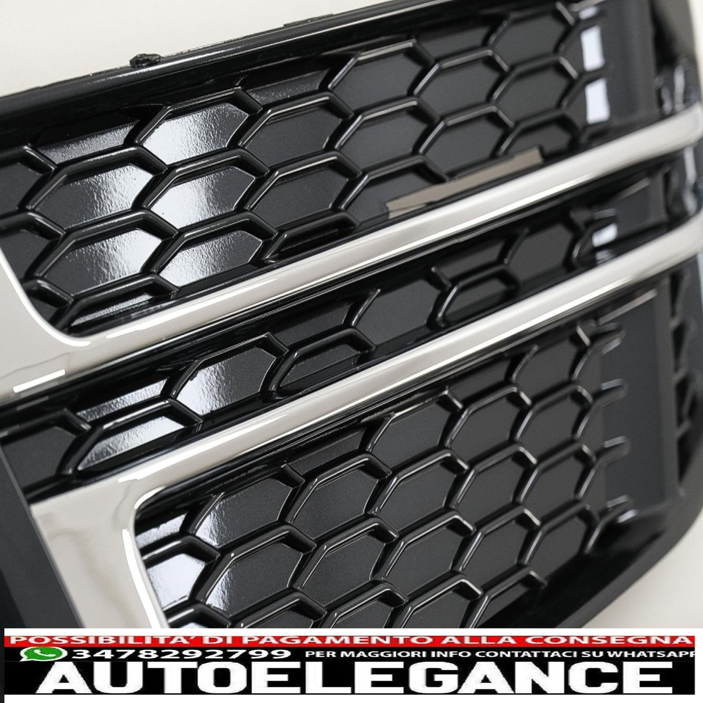 coperture inferiori della griglia del paraurti griglie laterali adatte per audi a4 b9 berlina avant (2016-2018) s-line silver edition AUTOELEGANCERICAMBI