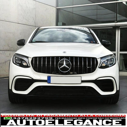 griglia anteriore centrale adatta per mercedes glc x253 c253 (2015-2018) gt r panamericana look cromata
