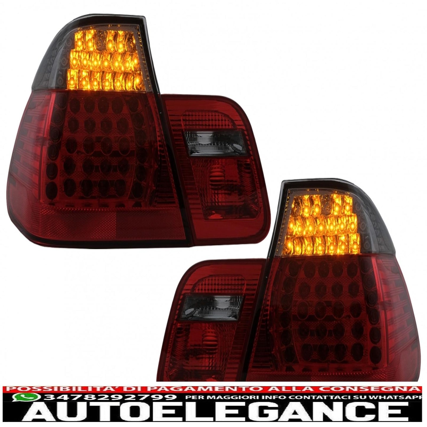 led rear lights suitable for bmw 3 series e46 limousine 4d (09.2001-03.2005) smoke red