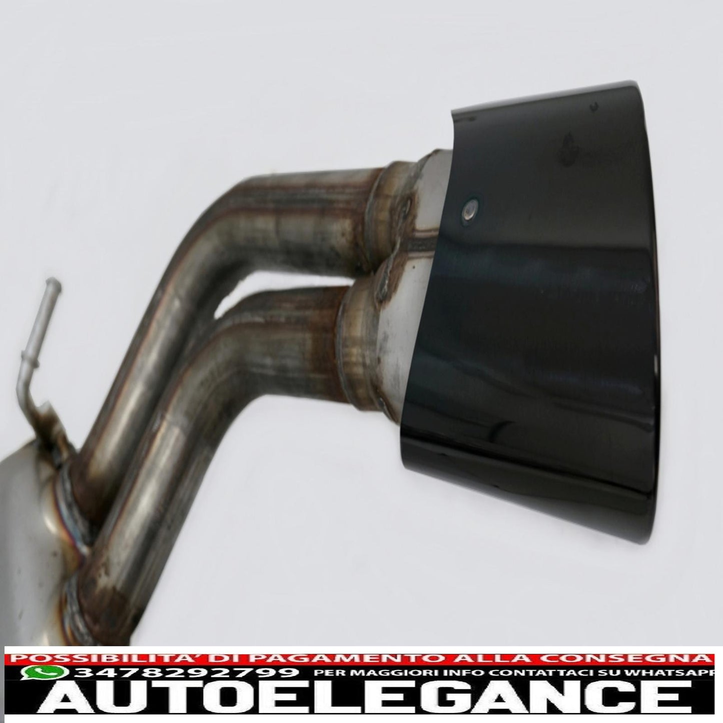 complete exhaust system suitable for audi a3 8v sedan/cabrio (2012-2019) rs3 design piano black tips 