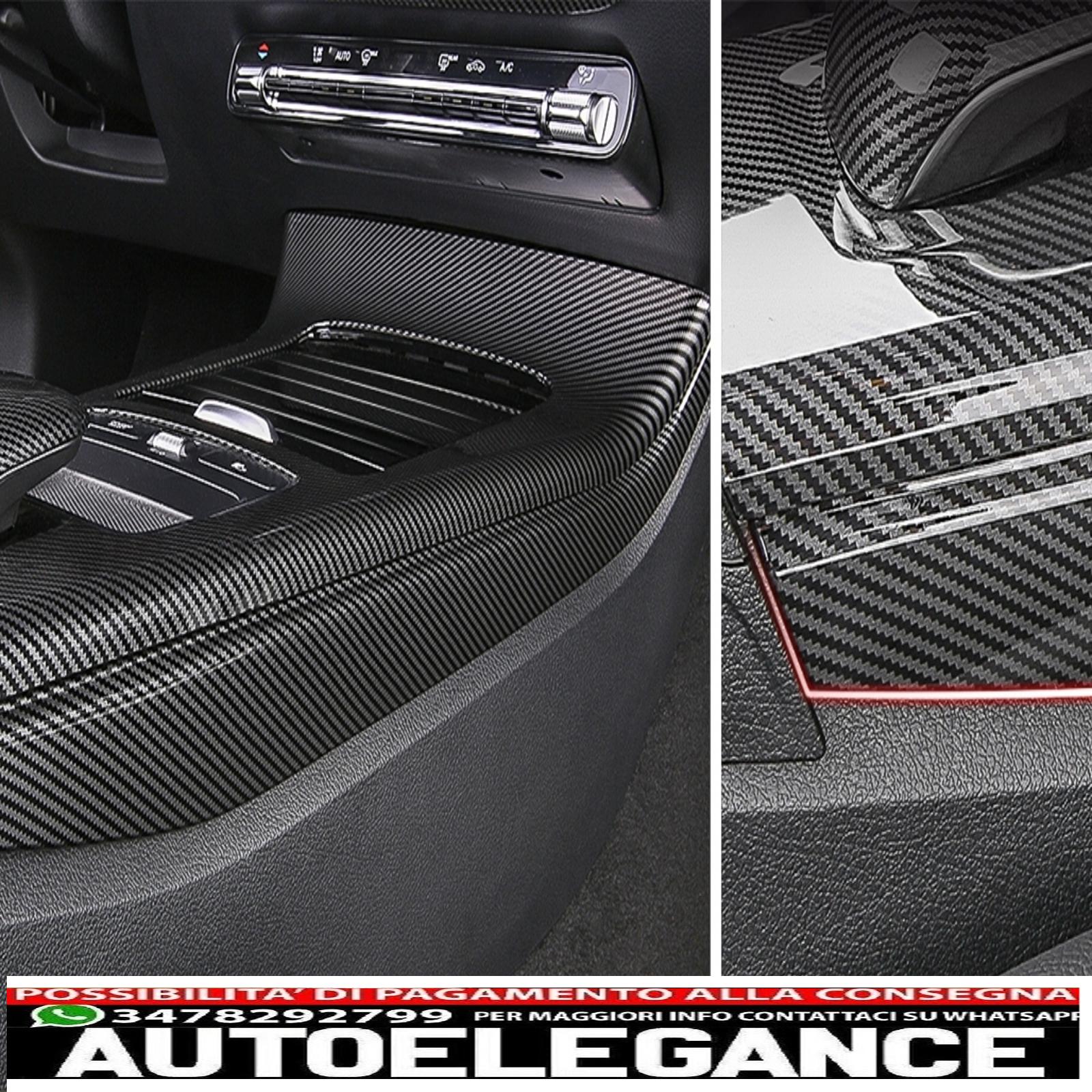 Copertura decorativa laterale del pannello della console centrale dell'auto, adatta per Mercedes Classe A W177 V177 (2018 in poi), carbonio AUTOELEGANCERICAMBI