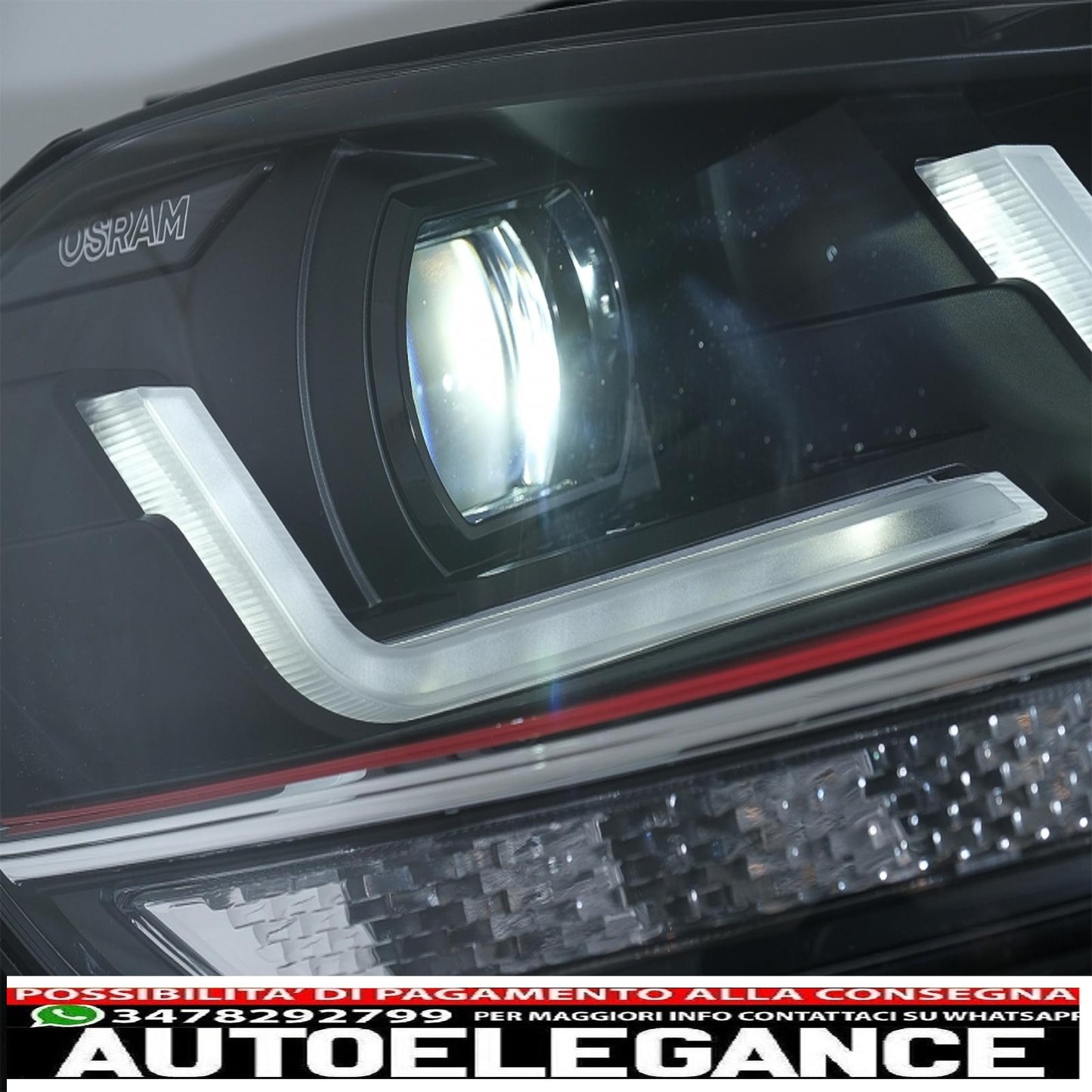 osram full led headlights with dynamic mirror indicators full led ledriving suitable for vw golf 7.5 facelift (2017-2020) gti look upgrade for halogens with dynamic sequential cornering lights 