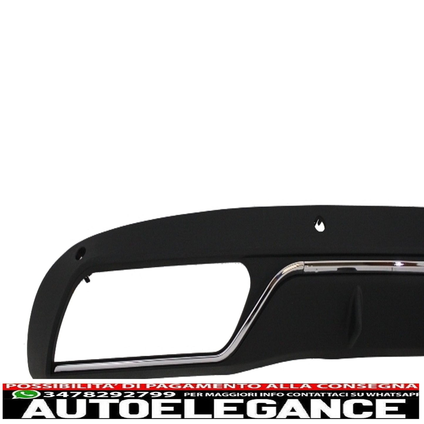 Rear Diffuser and Exhaust Tips Suitable for Mercedes C Class W205 S205 (2014-2018) C63 Design Black Package Only for Standard Bumper 