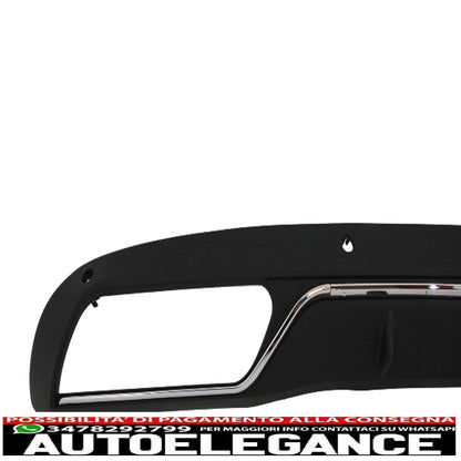 Rear Diffuser and Exhaust Tips Suitable for Mercedes C Class W205 S205 (2014-2018) C63 Design Black Package Only for Standard Bumper 