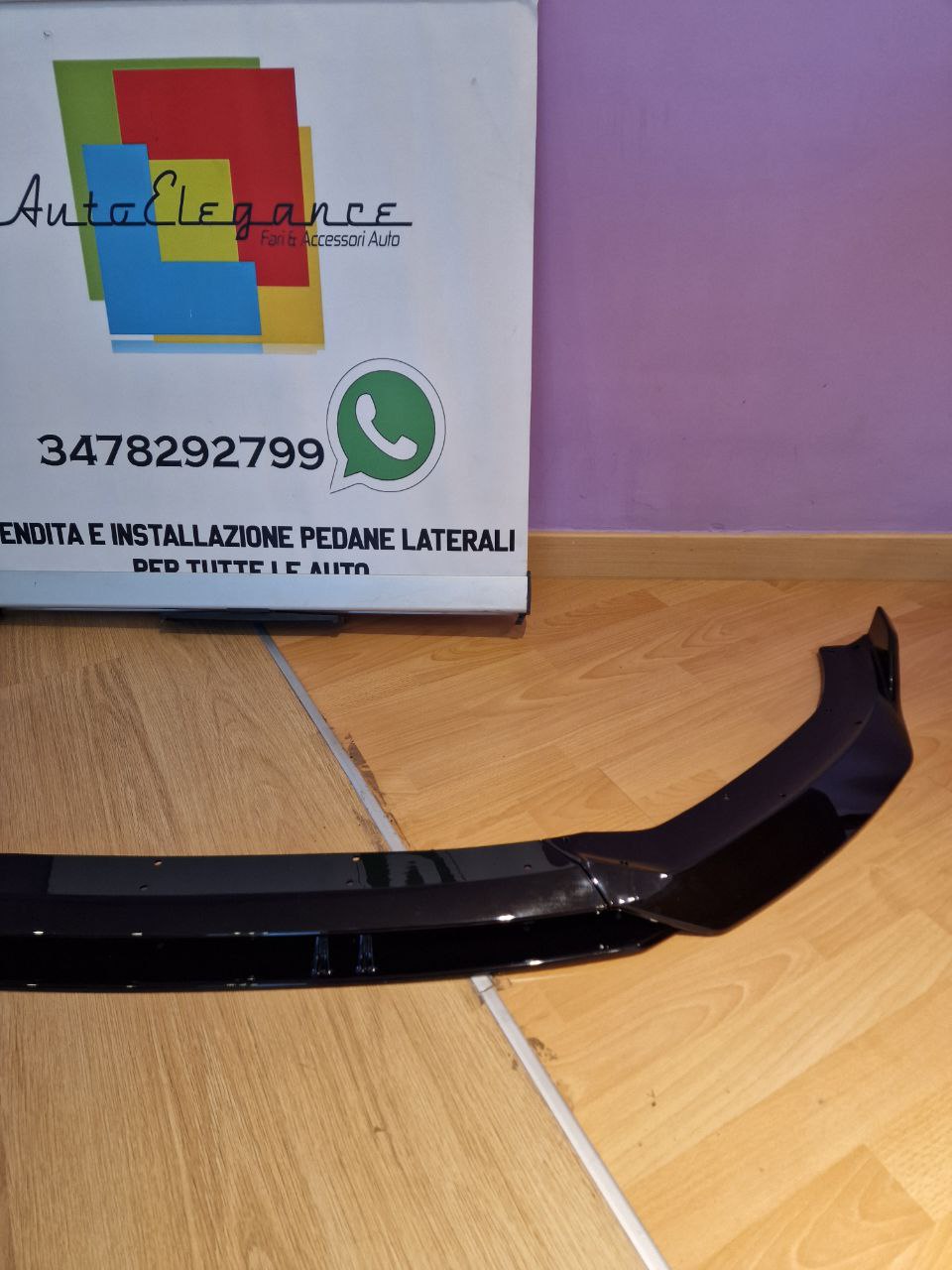 SPLITTER 4 PEZZI ADATTO PER AUDI A3 8V 2017-2020 SLINE S3 NERO LUCIDO