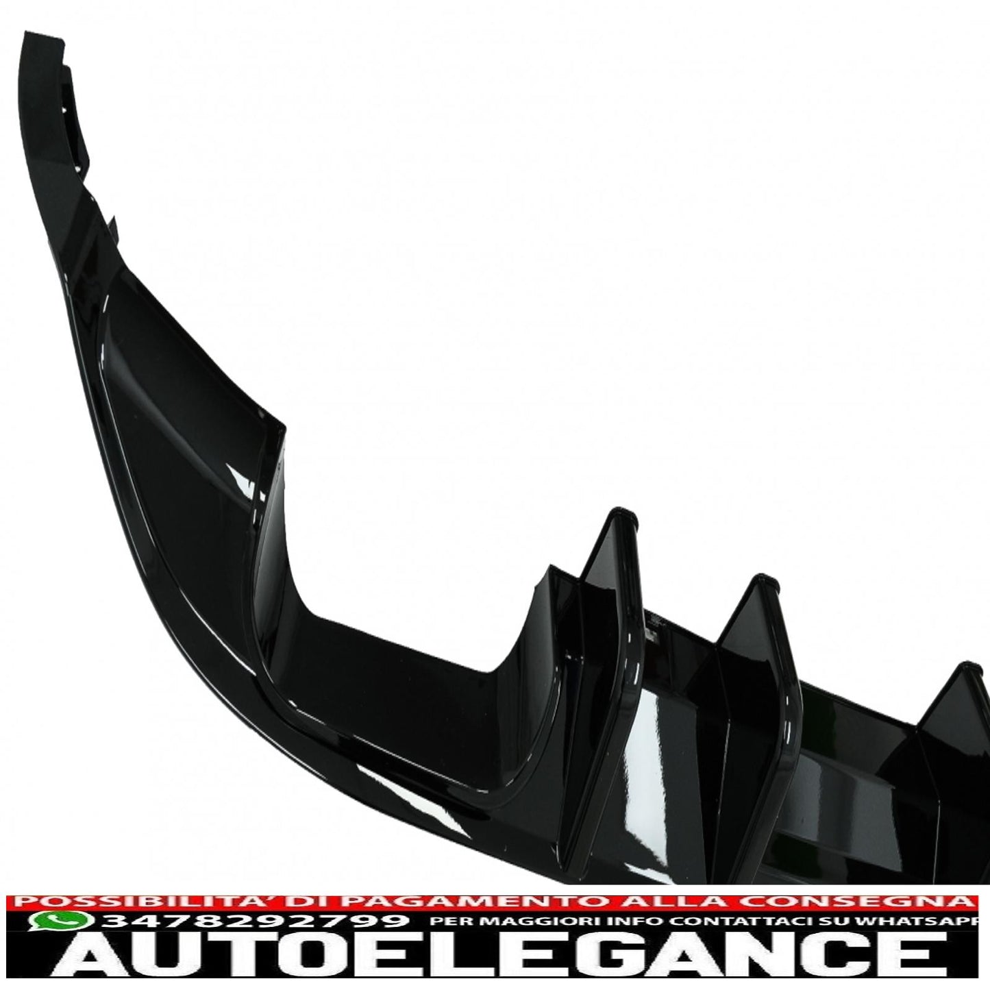 Diffusore aria paraurti posteriore adatto per vw golf 7.5 (2017-2019) r look nero pianoforte