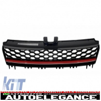 front bumper suitable for vw golf vii 7 5g (2013-2017) gti look with central grille 