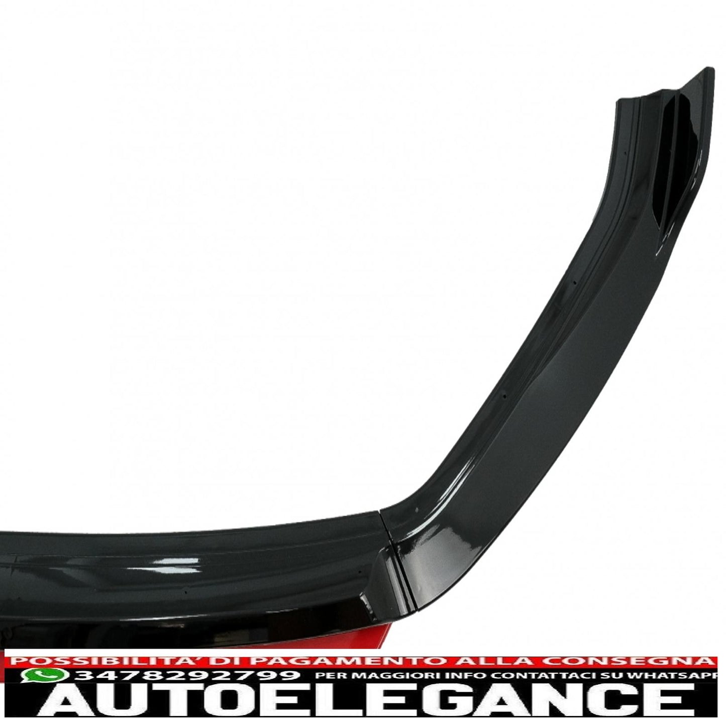 Front bumper lip extension spoiler suitable for vw golf 7.5 restyling (2017-2020) gloss black/red 