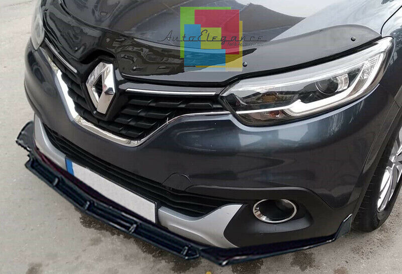 SPLITTER RENAULT KADJAR LIP GLOSSY BLACK UNDER BUMPER ABS RS DESIGN 3P