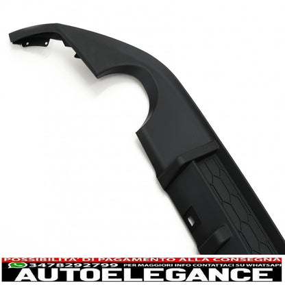diffusore paraurti posteriore con doppia uscita per terminali di scarico singoli adatto per vw golf 7 vii (2013-2016) design gti