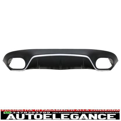 Diffuser for Mercedes E C238 A238 Sport Line 16-19 E53 Look Exhaust Silver - show original titleOriginal textDiffusor für Mercedes E C238 A238 Sport Line 16-19 E53 Look Auspuff Silber