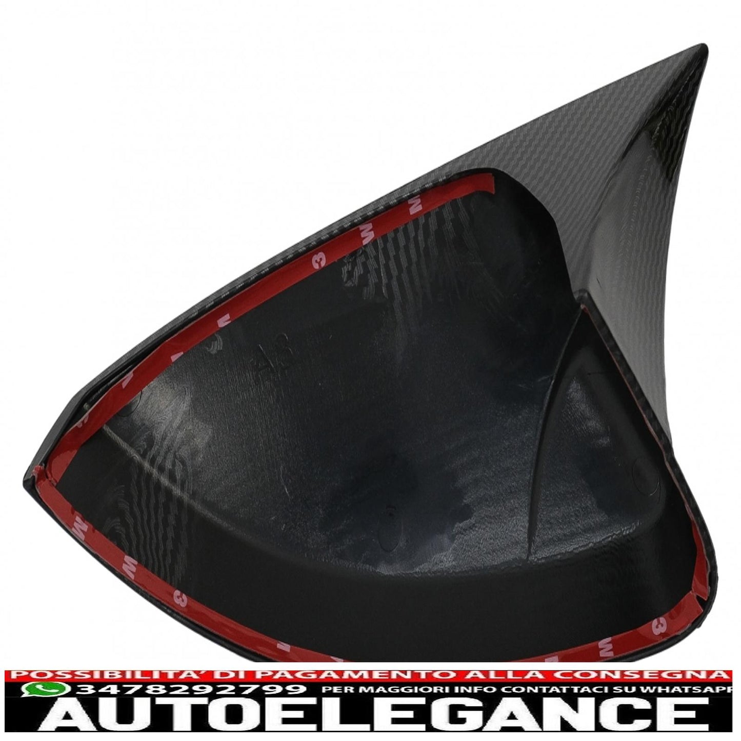 calotte specchietti adatte per audi a3 8v rs3 cabriolet limousine sportback (2012-2019) bat look carbonio AUTOELEGANCERICAMBI