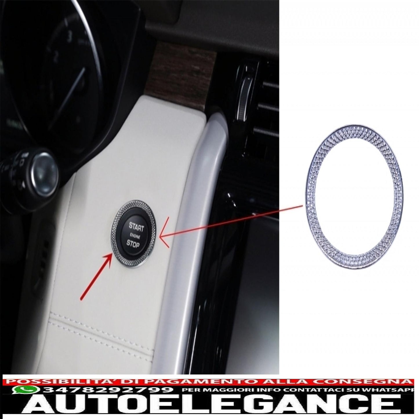 regolazione del sedile rivestimento cromato del telaio con anello pulsante di avvio del telaio adatto a land rover discovery 5 l462 (2017-) discovery sport l550 (2014-) range rover sport l494 (2013-)