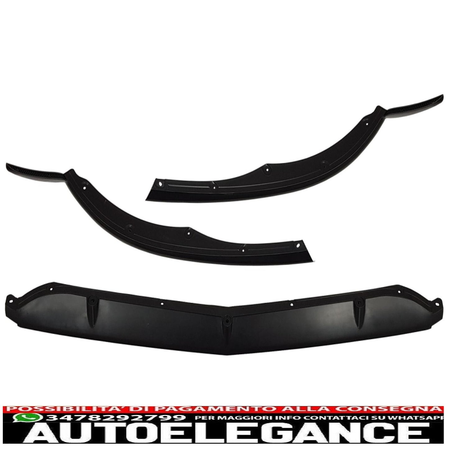 Front bumper lip suitable for mercedes c class w205 s205 a205 c205 (2014-2018) limousine model t coupe cabriolet edition 1 design matt black 