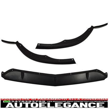 Front bumper lip suitable for mercedes c class w205 s205 a205 c205 (2014-2018) limousine model t coupe cabriolet edition 1 design matt black 