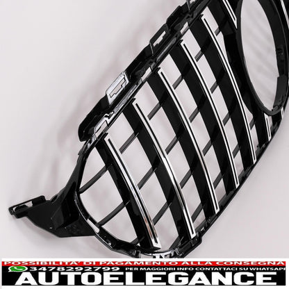 front bumper suitable for mercedes c-class w205 s205 (2014-2018) central grille with rear diffuser and exhaust tips design c63