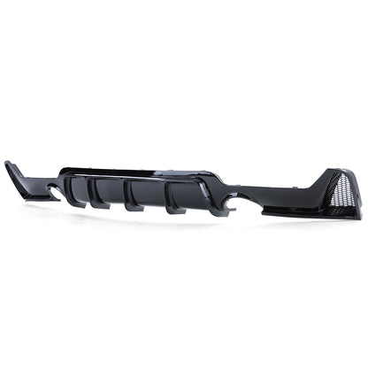 DIFFUSORE LUCIDO + TERMINALI DI SCARICO 1+1 ADATTI PER BMW SERIE 4 F32 F33 F36