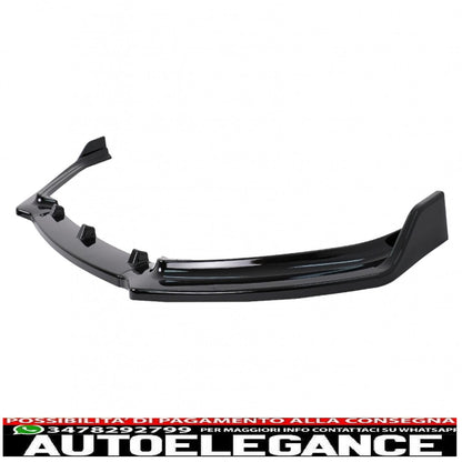 Front Bumper Lip Extension Spoiler Suitable For VW Polo 6R 6C Facelift (2009-2017) Piano Black 