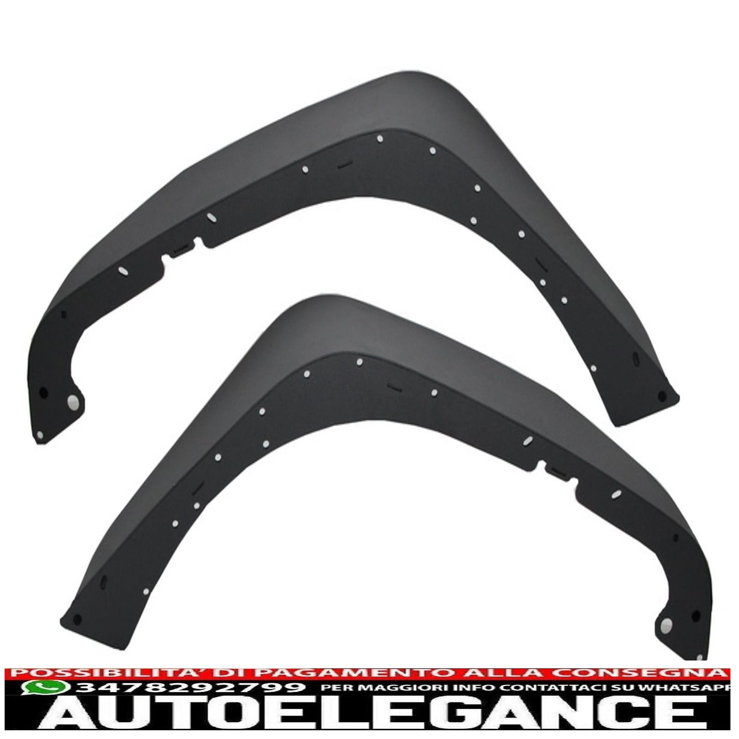 parafanghi anteriori in acciaio piatto con tubo frantoio adatti per Jeep Wrangler Rubicon JK (2007-2017)