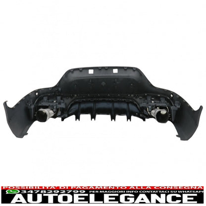 rear diffuser with black tailpipes suitable for mercedes glc coupe facelift c253 (2020-up) glc43 design night package 