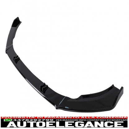 Front bumper lip extension additional spoiler suitable for vw polo aw mk6 (2018-up) piano black