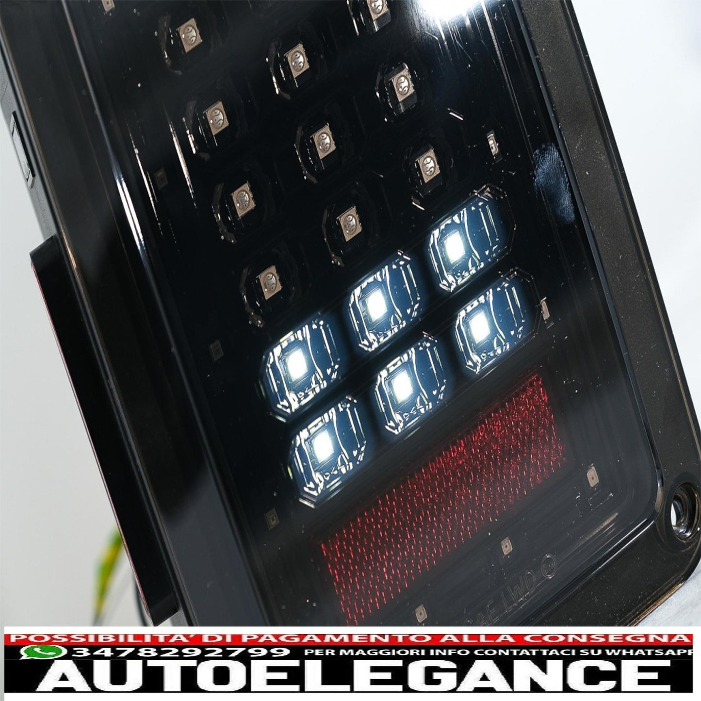 Fanali posteriori full led adatti per jeep wrangler jk (2007-2017) fumé