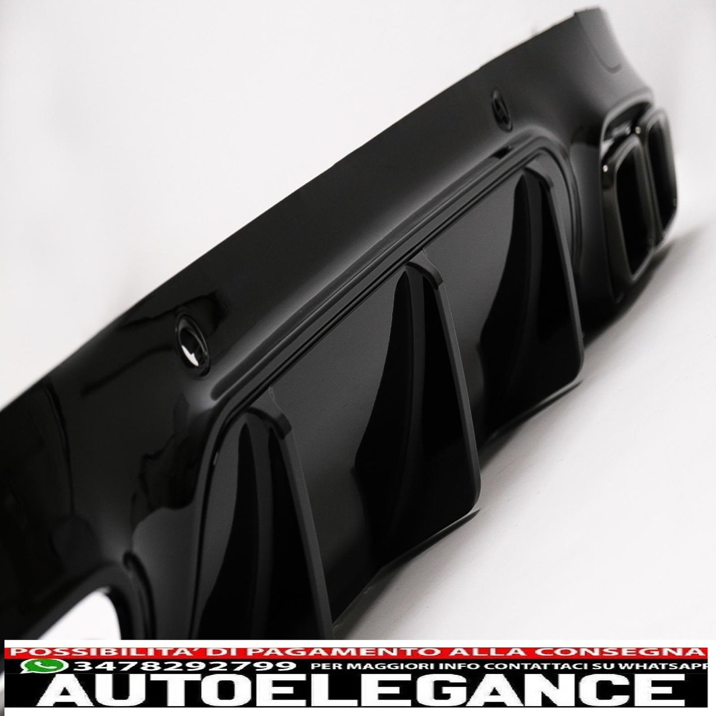 diffusore posteriore con terminali di scarico neri adatto per mercedes classe cls c257 sport line (2018-up) design cls63