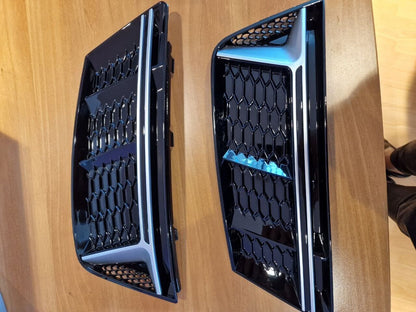 FOG LIGHT GRILLS BLACK EDGE AUDI A4 B9 2015-2018 RS4 S4 DESIGN ABS / PLASTIC