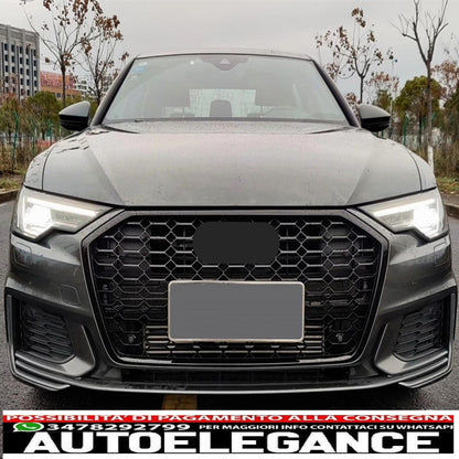 center grille without badge suitable for audi a6 c8 4k (2018-up) rs6 design piano black 