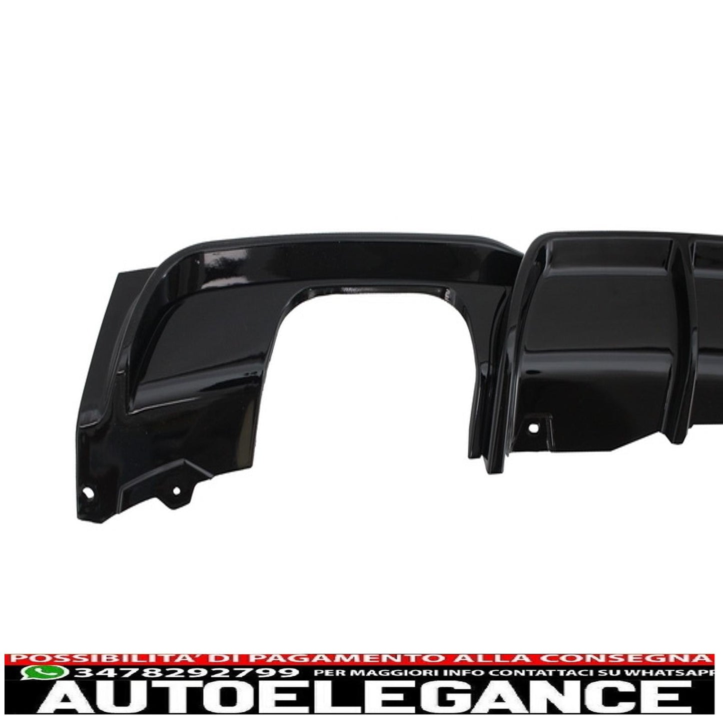 rear diffuser double exit edition gloss black with quad tailpipes suitable for bmw 3 series f30 f31 (2011-up) limousine touring m performance design