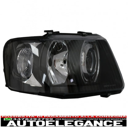 headlights suitable for audi a3 8l (09.2000-2003) black monoblock design 