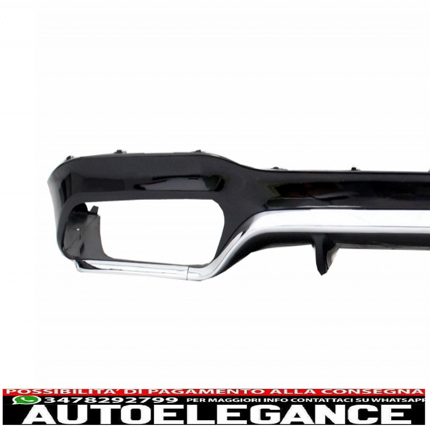diffusore d'aria per paraurti posteriore con terminali di scarico edizione cromata adatto per mercedes classe e w213 amg line (2016-2019) design e63