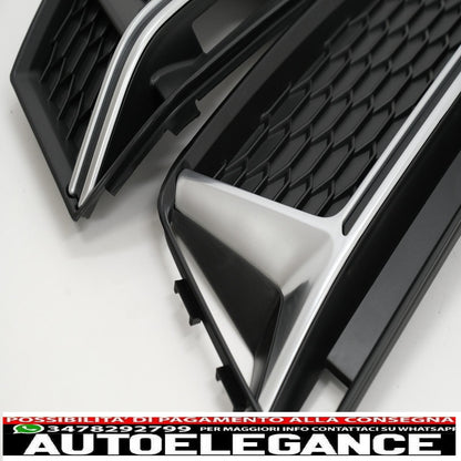 lower bumper grille side grills fit for audi a4 b9 sedan avant s-line (2016-2018) rs4 design silver edition