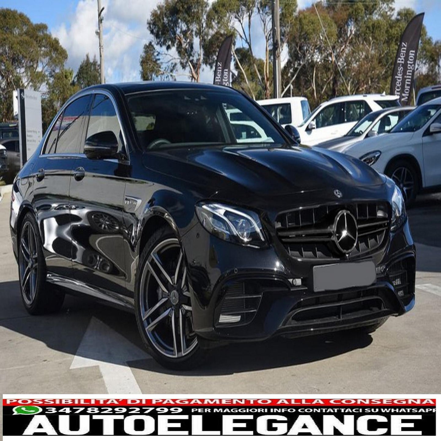 center grille suitable for mercedes e class w213 s213 c238 a238 (2016-2019) black design e63
