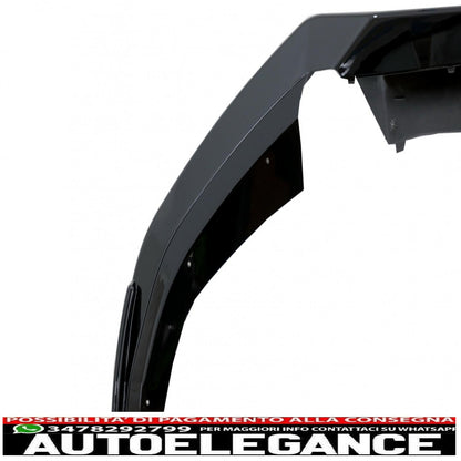 Front bumper additional spoiler suitable for audi a4 b9 8w (2016-2018) piano black RS4 design 