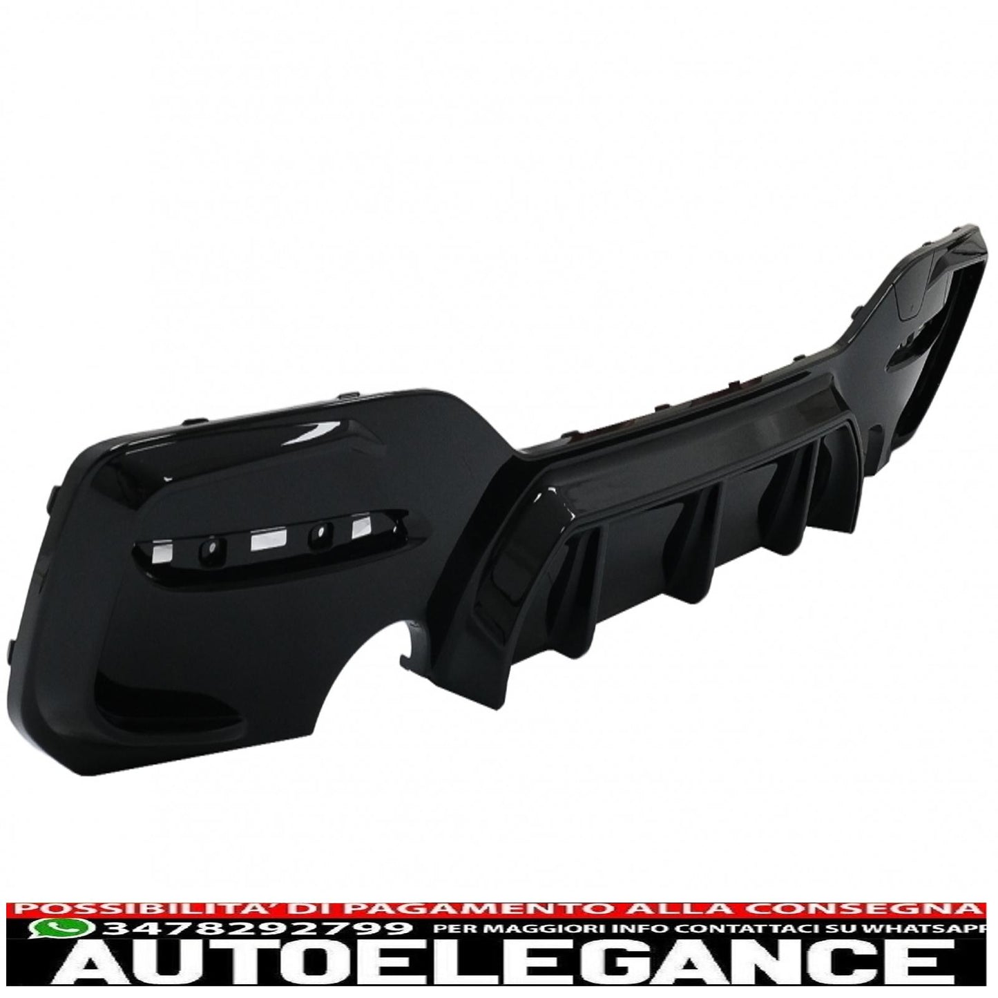 spoiler paraurti posteriore mantovana diffusore doppia uscita singola adatto per bmw serie 1 f20 f21 lci (2015-2019) nero pianoforte