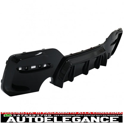 spoiler paraurti posteriore mantovana diffusore doppia uscita singola adatto per bmw serie 1 f20 f21 lci (2015-2019) nero pianoforte